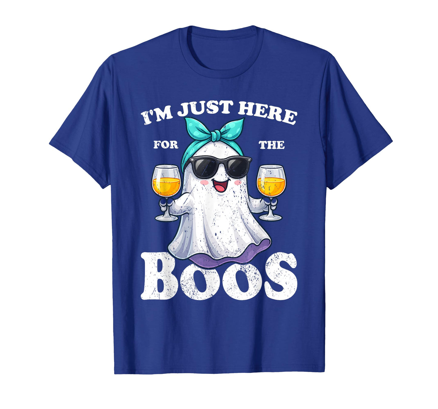 I'm Just Here For The Boos Halloween Women Ghost Cute Funny T-Shirt