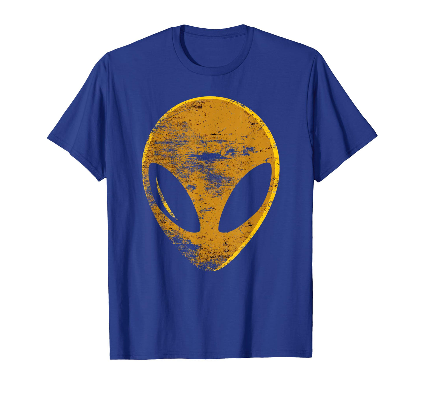 Golden Alien Head 90's 80's Style Funny Alien Vintage T-Shirt