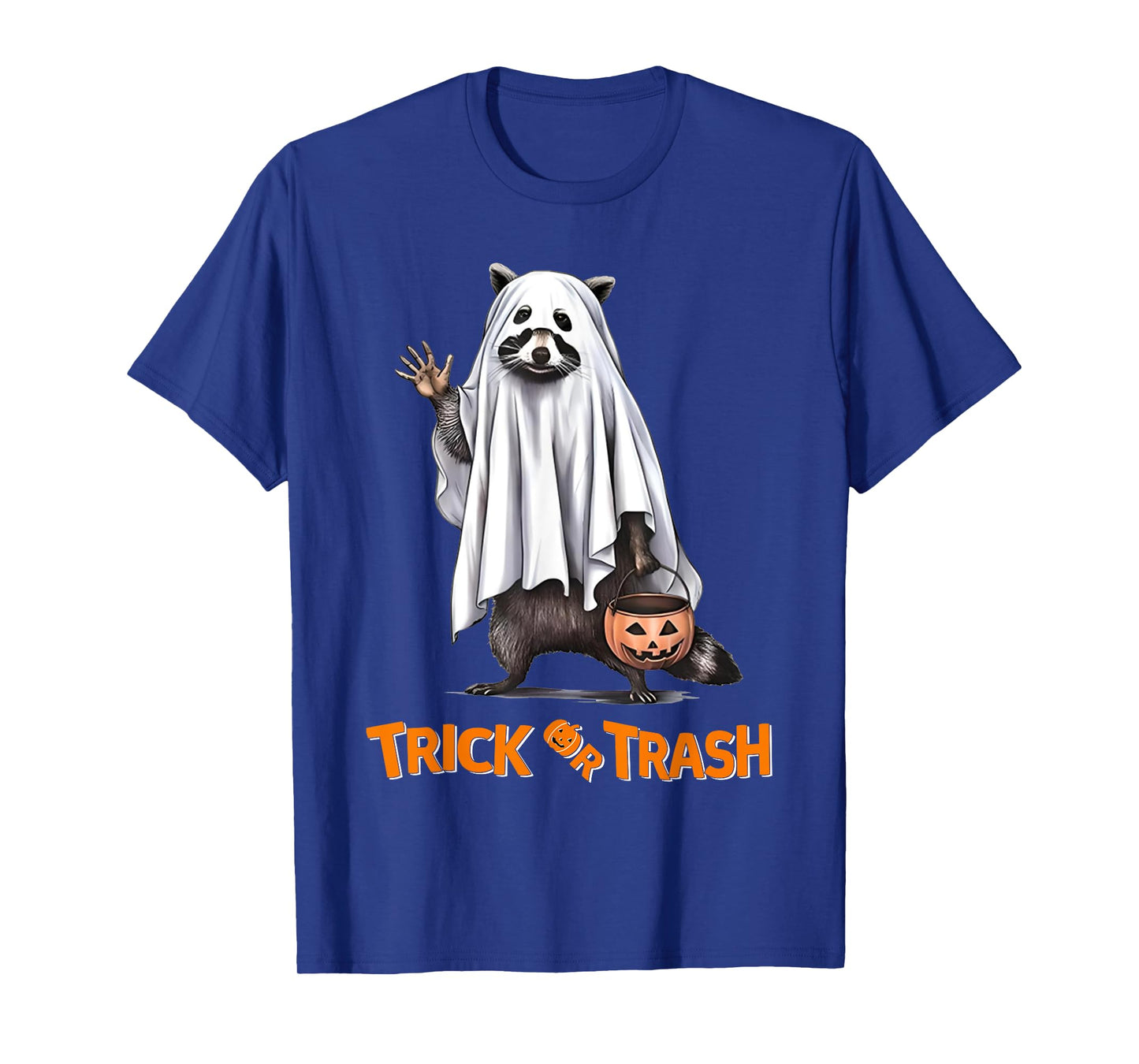 Trick Or Trash Funny Raccoon Halloween Ghost Costume Racoon T-Shirt