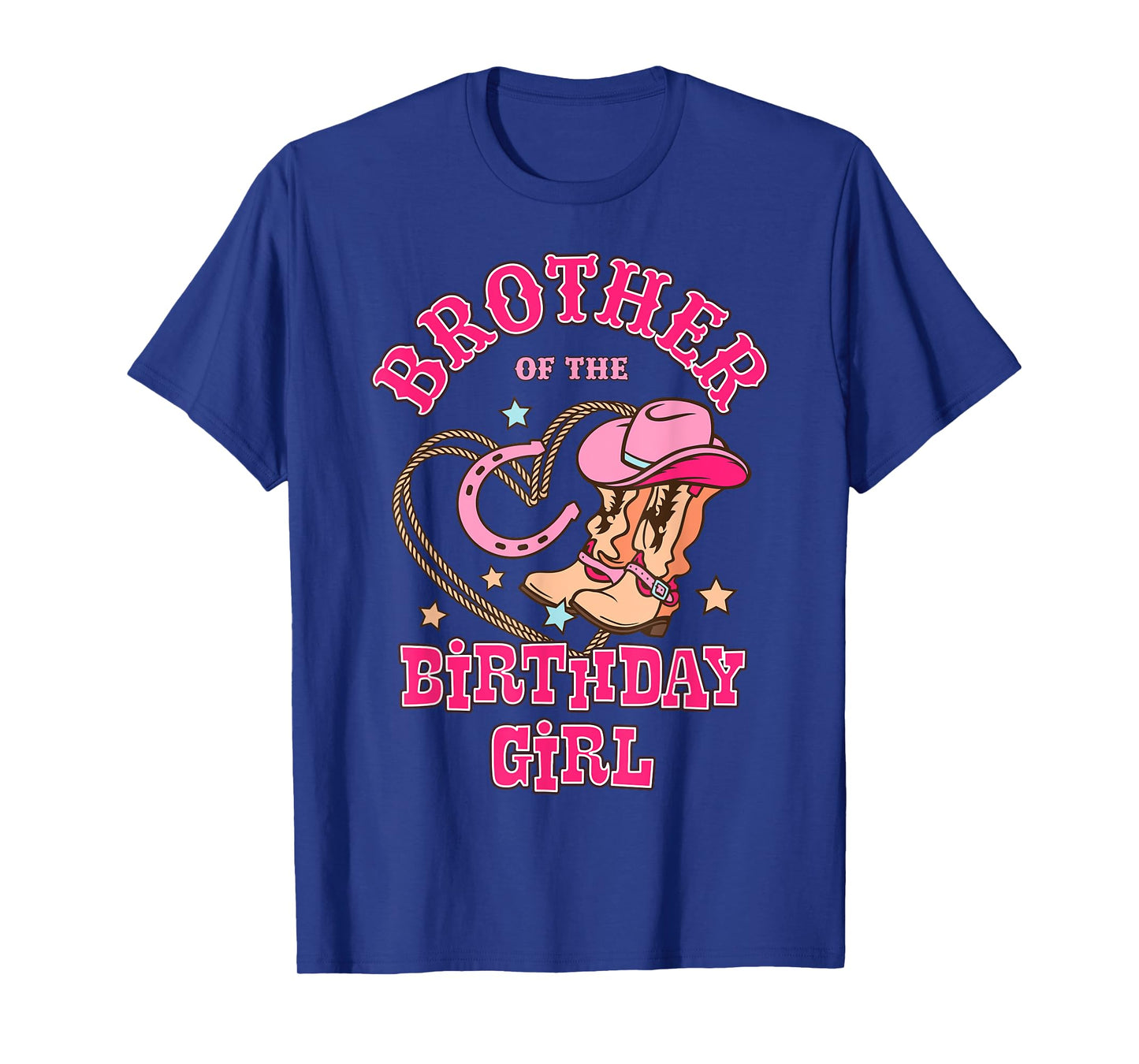 Brother Of the Birthday Girl Pink CowGirl Western Rodeo T-Shirt
