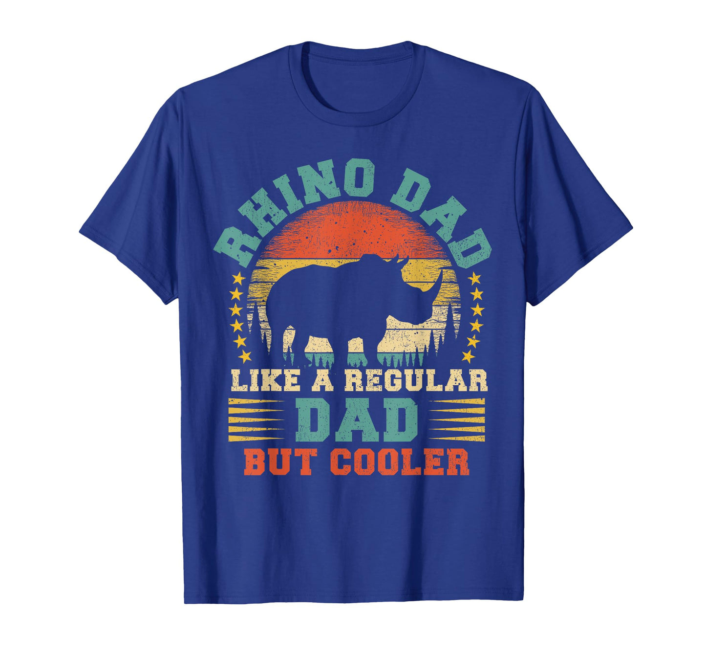 Vintage Rhino Dad Like A Regular Dad Rhino Father's Day T-Shirt