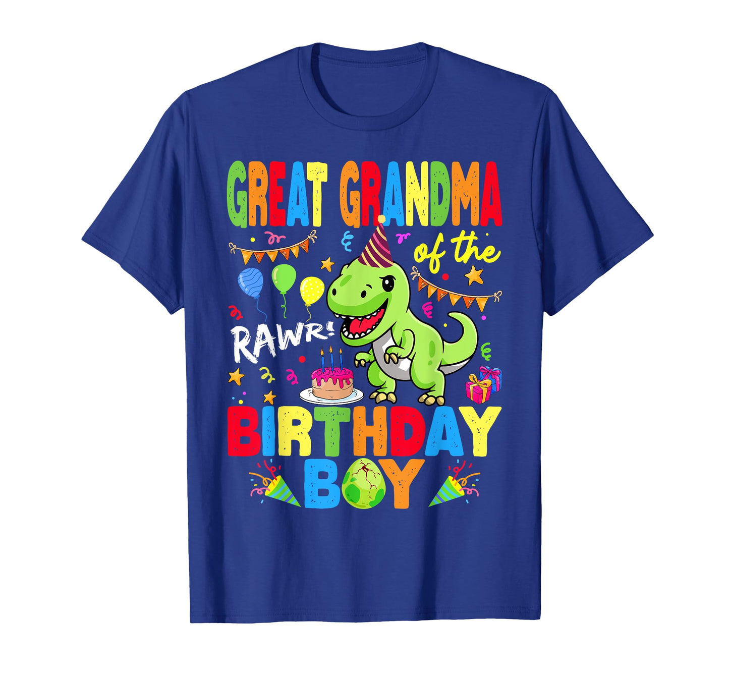 Great Grandma Of The Birthday Boy Dinosaur T-Rex RAWR T-Shirt