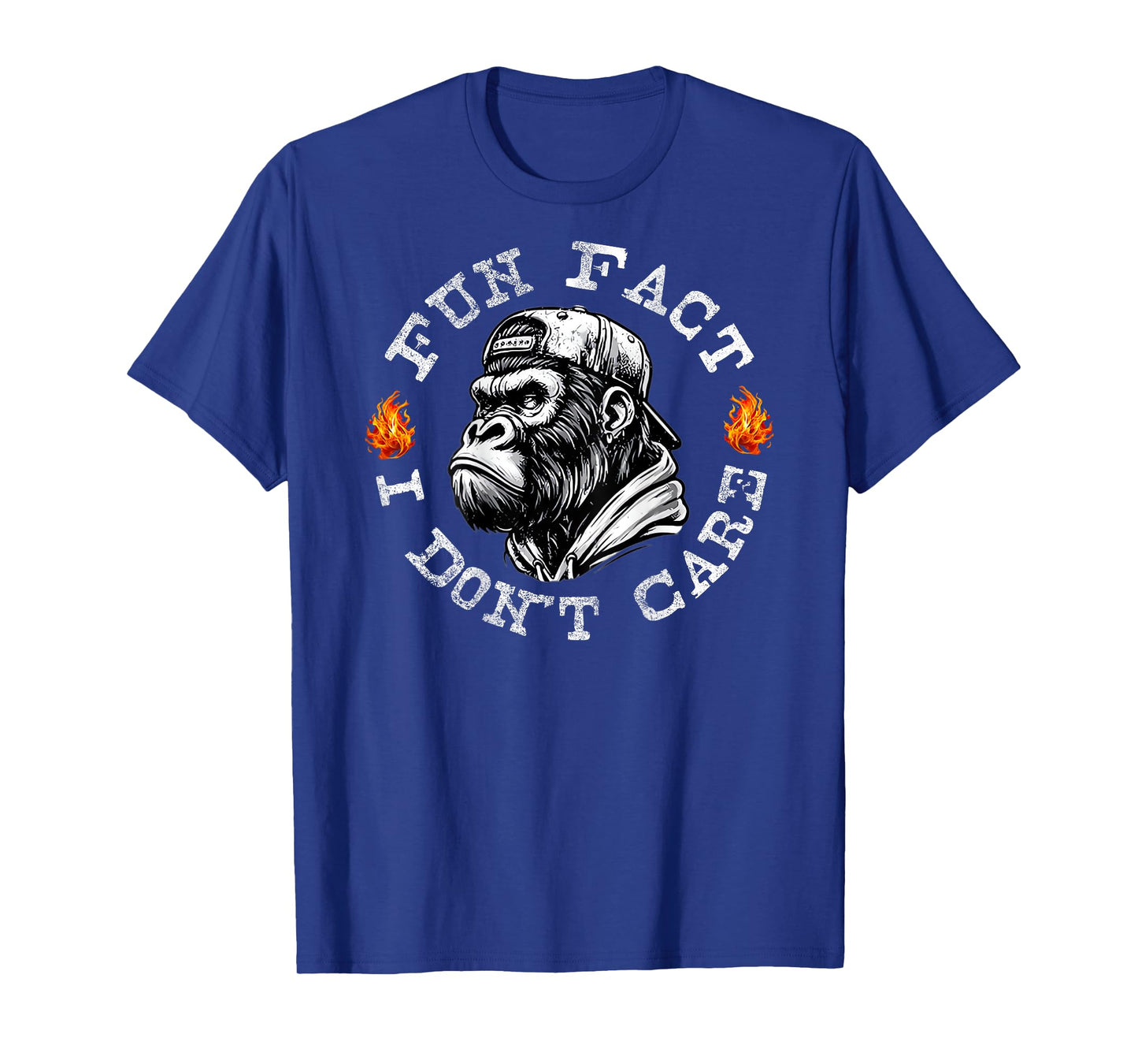 (ON BACK) Fun Fact I Don't Care Cool Grandpa Gorillas Funny T-Shirt