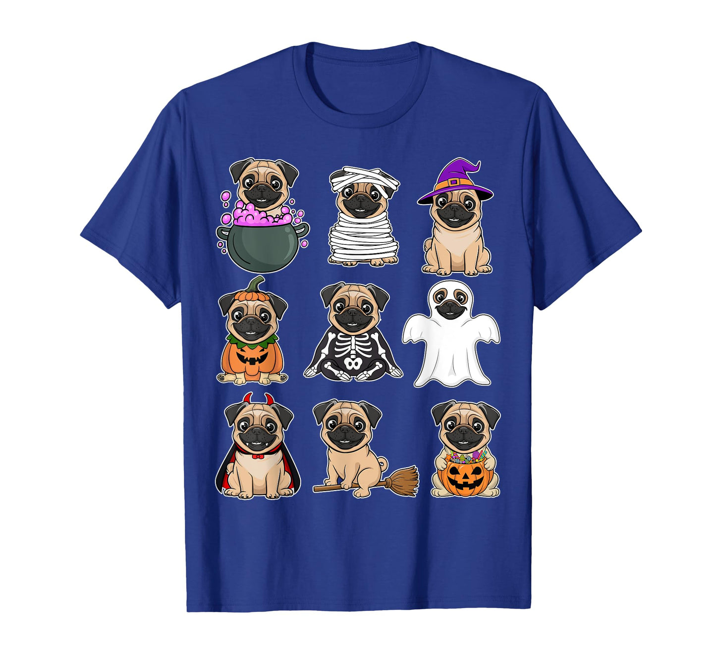 Pug Halloween Costume Spooky Ghost Pumpkin Pug Halloween T-Shirt