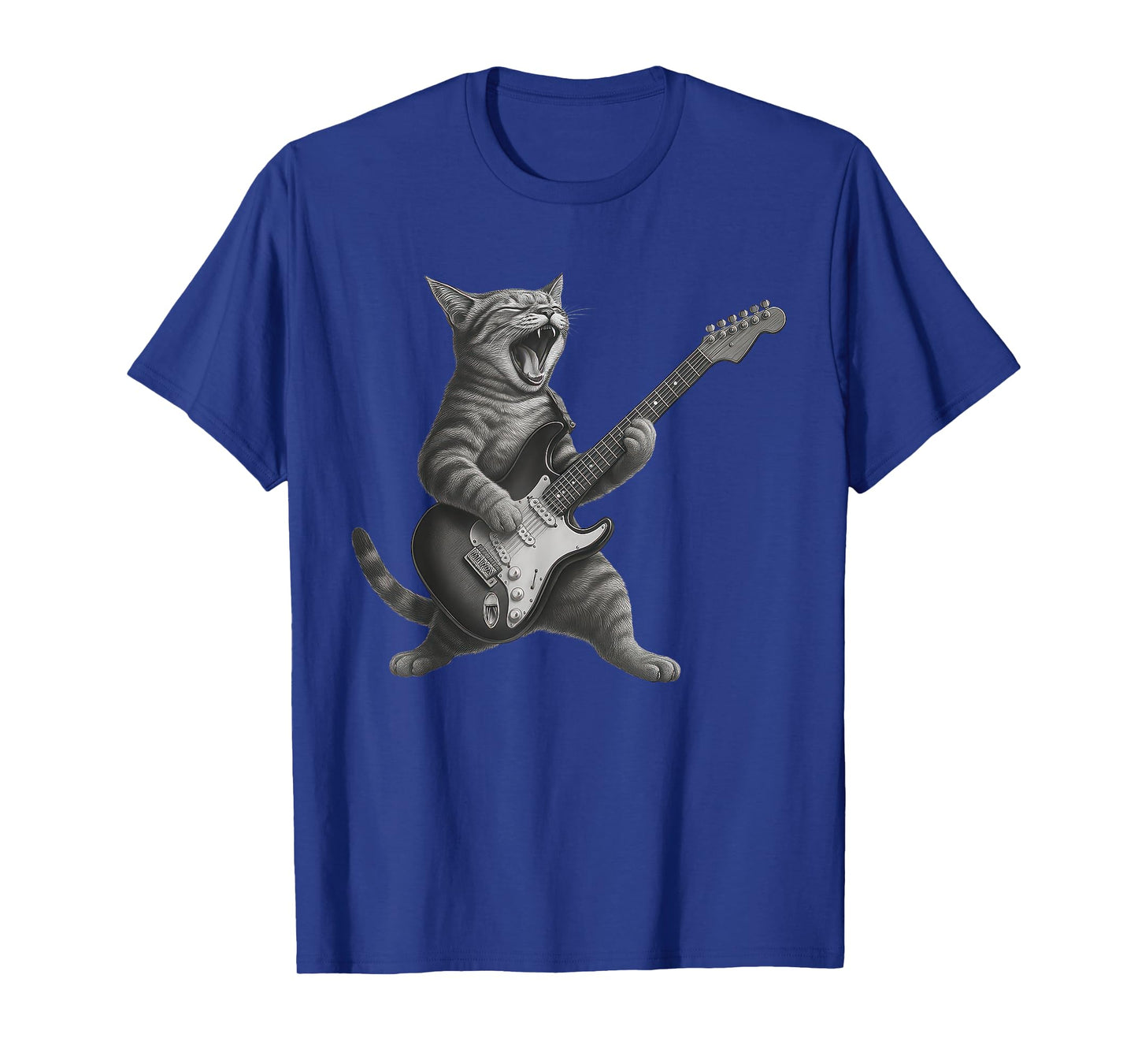 Cat Playing Guitar Rock Star Rock And Roll For Men Women Kid T-Shirt