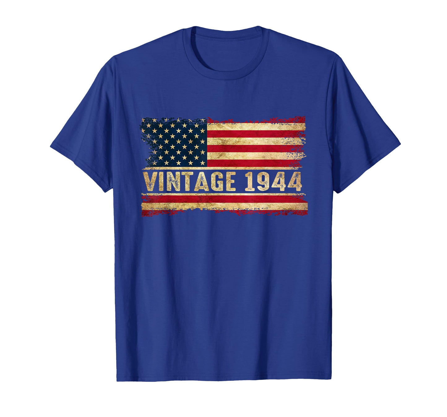 Born In 1944 80th Birthday 80 Years Old American Flag T-Shirt