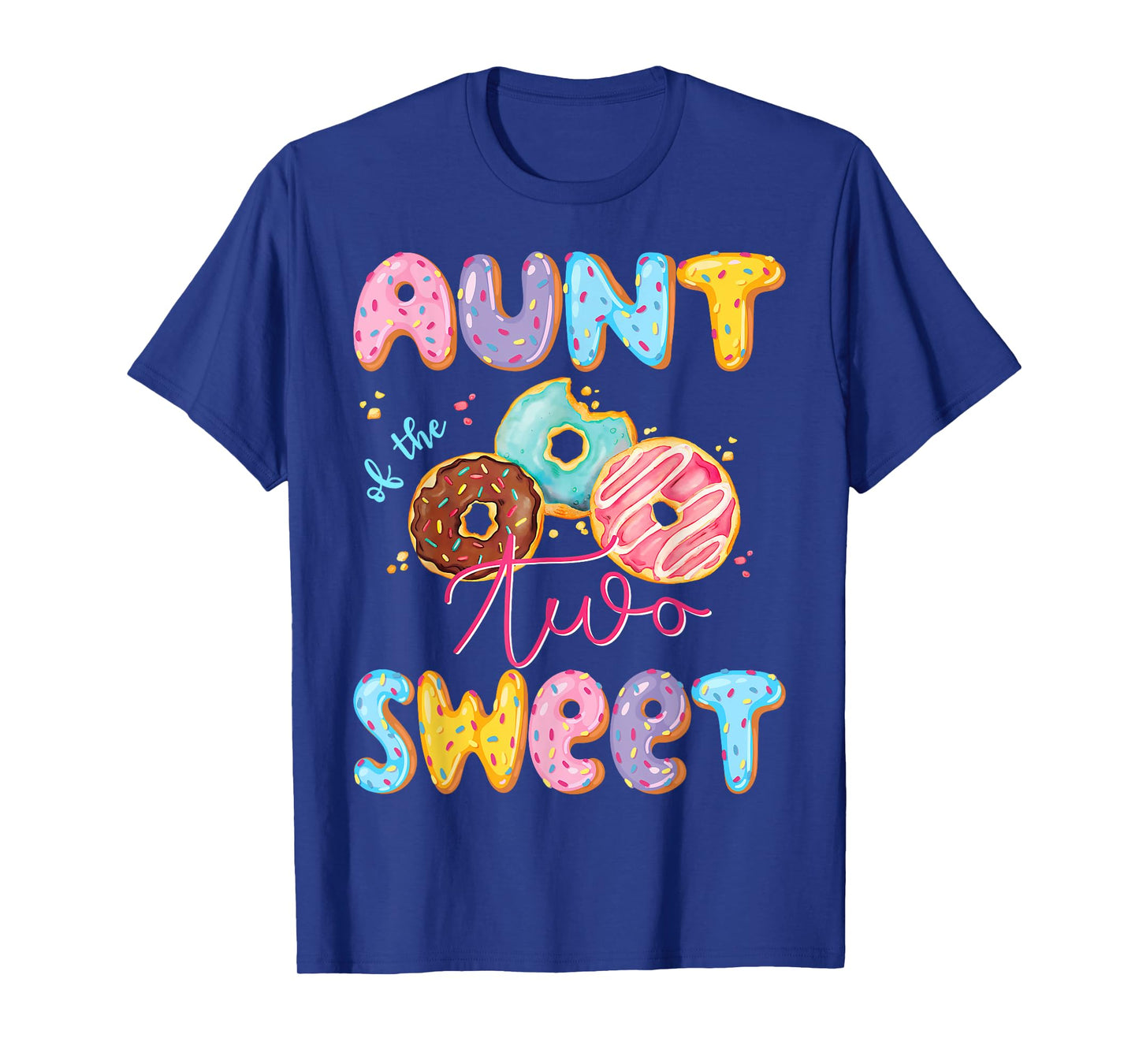 Aunt Of The Two Sweet Donut Matching 2Nd Birthday Girl T-Shirt