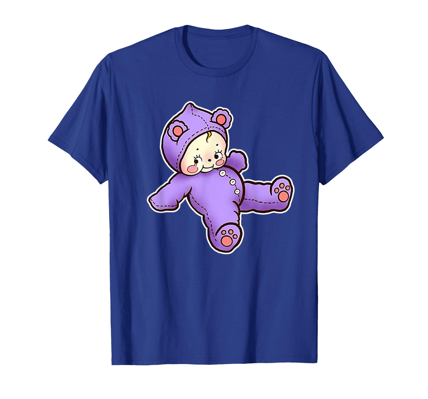 Urban Empyre Kewpie Baby Teddy Bear Cute Kewpie Doll T-Shirt, Small, Black