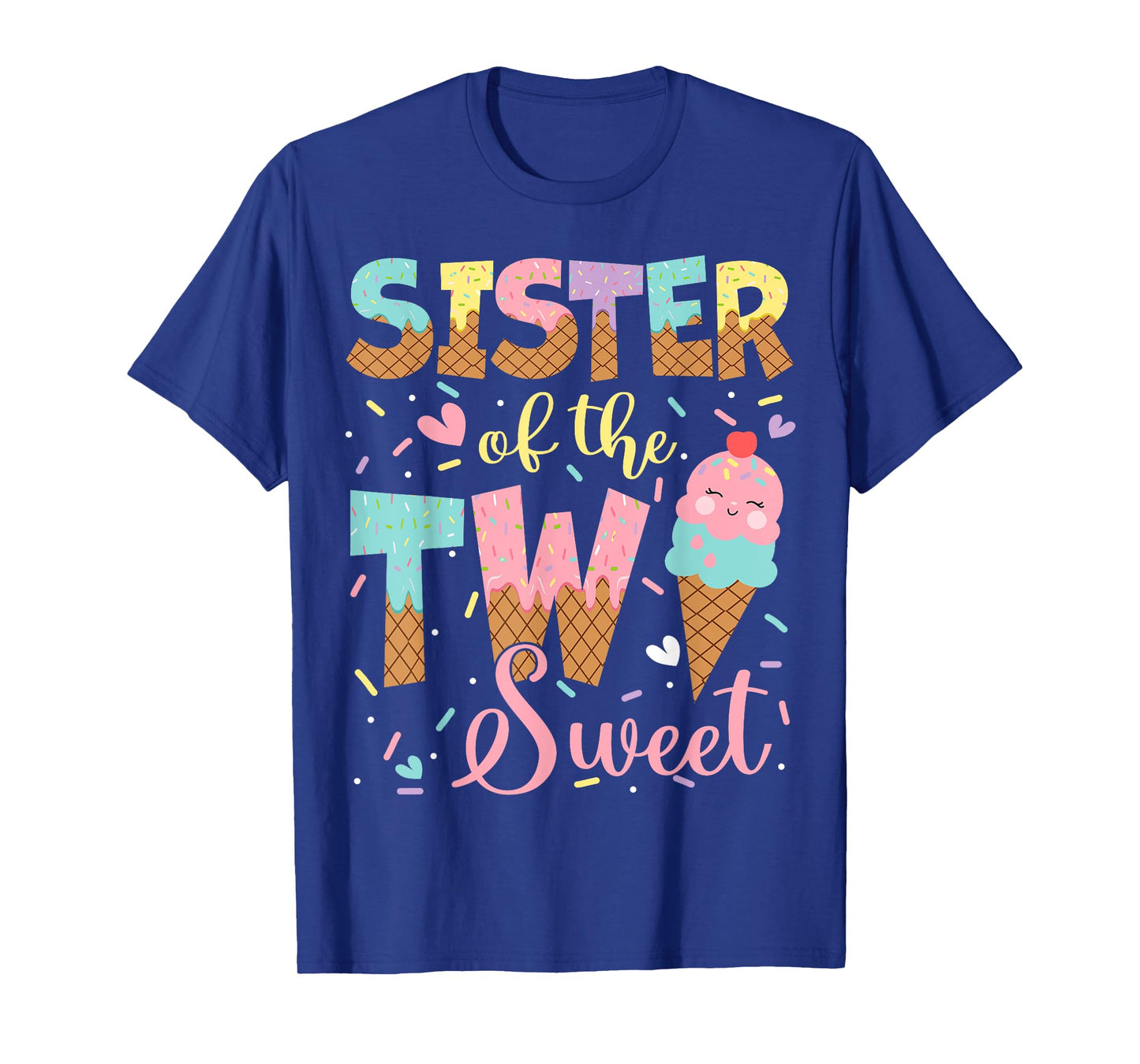 Sister Of The Two Sweet 2Nd Birthday Girl Ice Cream T-Shirt