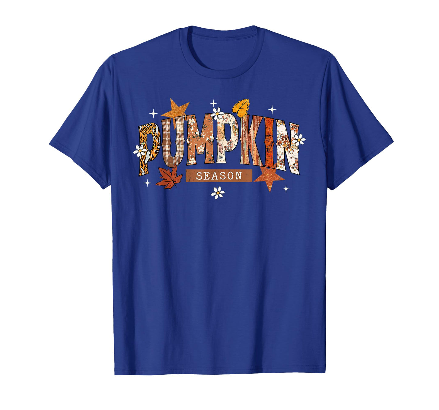 Pumpkin Season Thanksgiving Autumn Fall Y'all Leaves Retro T-Shirt