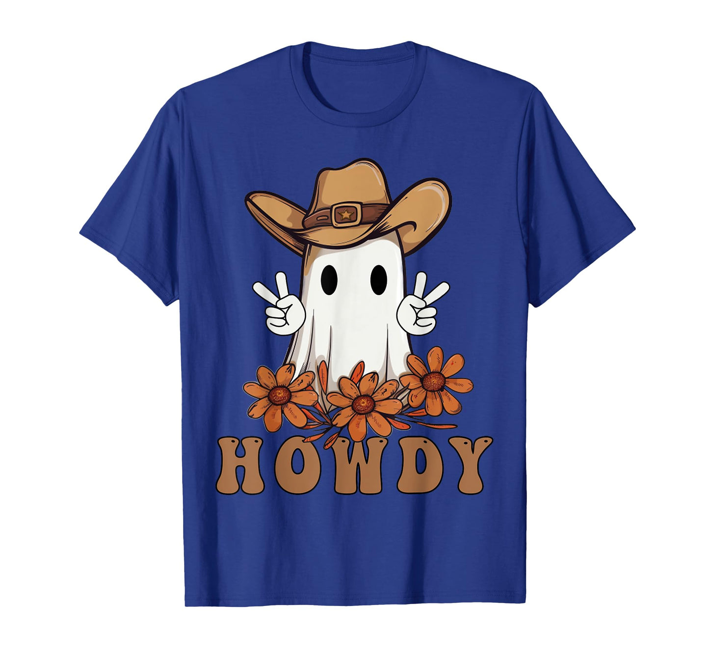 Retro Western Halloween Cowboy Ghost Howdy Cowgirl Ghost Boo T-Shirt