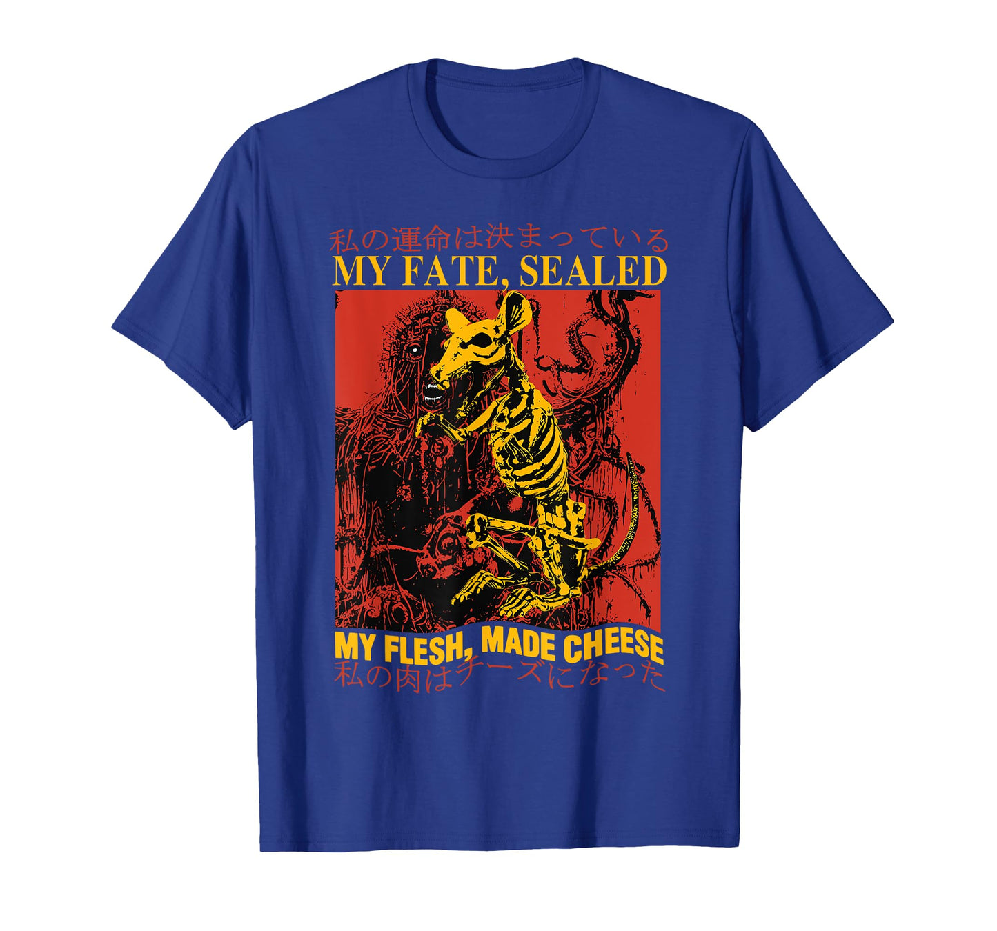 Vintage My Fate Sealed My Flesh Made Cheese Japanese Rat T-Shirt