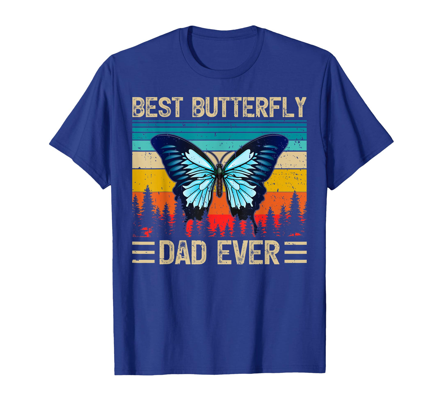 Mens Butterfly Vintage Funny Best Butterfly Dad Ever Father's Day T-Shirt