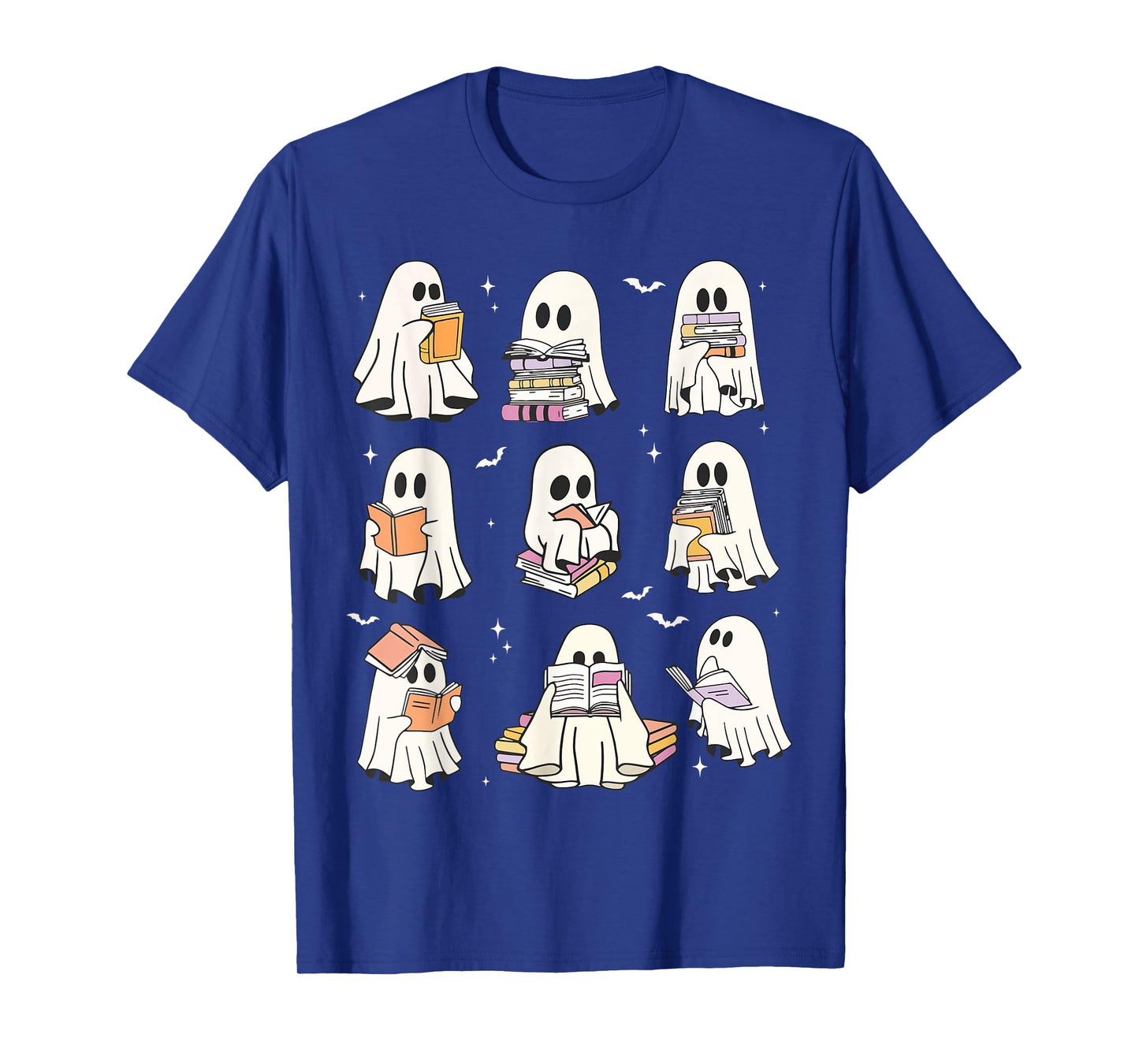 Cute Ghost Reading Book Lovers Halloween Funny Ghost Book T-Shirt