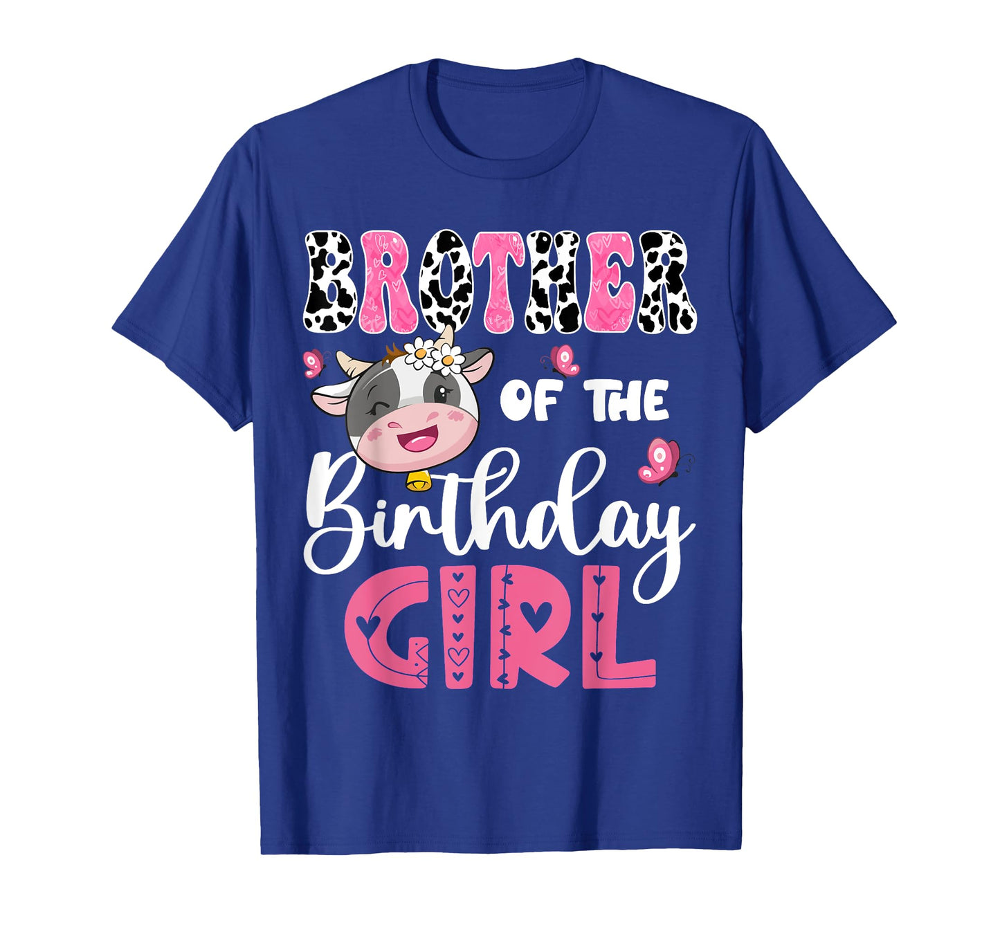 Brother Of The Birthday Girl Farm Cow 1St Birthday Party T-Shirt