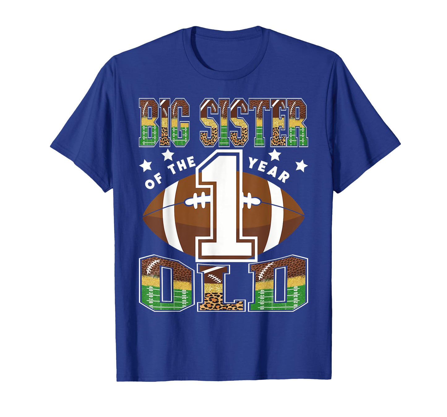Big Sister Of The 1 Year Old Football 1St Year Down Birthday T-Shirt
