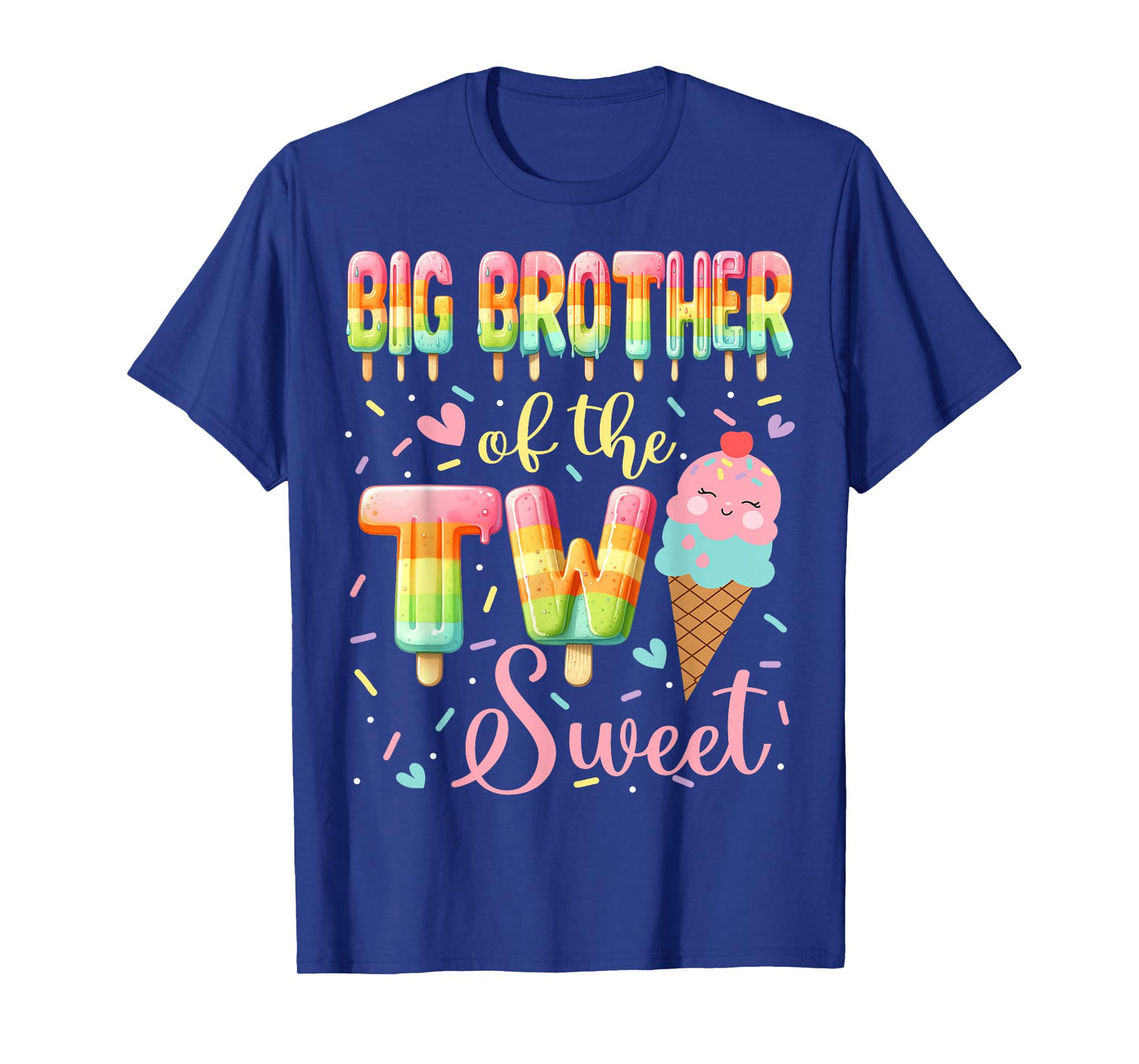 Big Brother Of The Two Sweet Ice Cream 2Nd Birthday Girl T-Shirt
