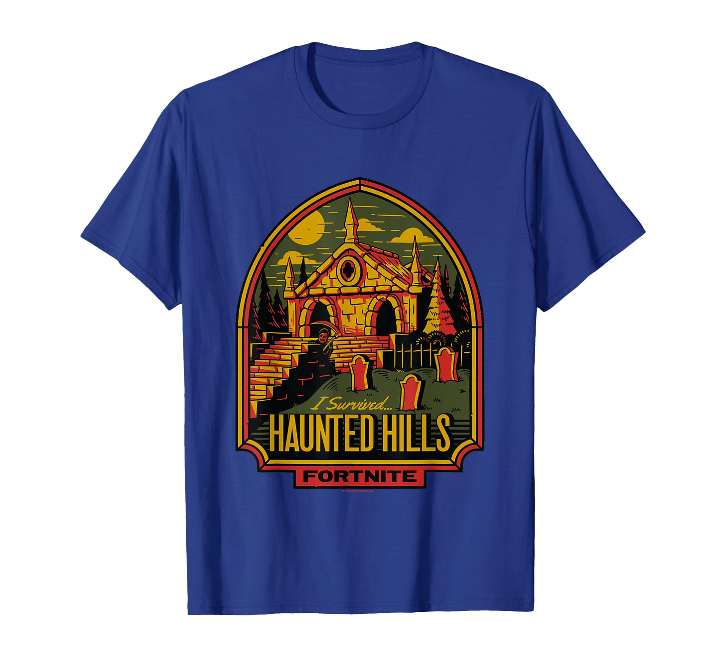Fortnite Halloween I Survived Haunted Hills Retro Chest Logo T-Shirt