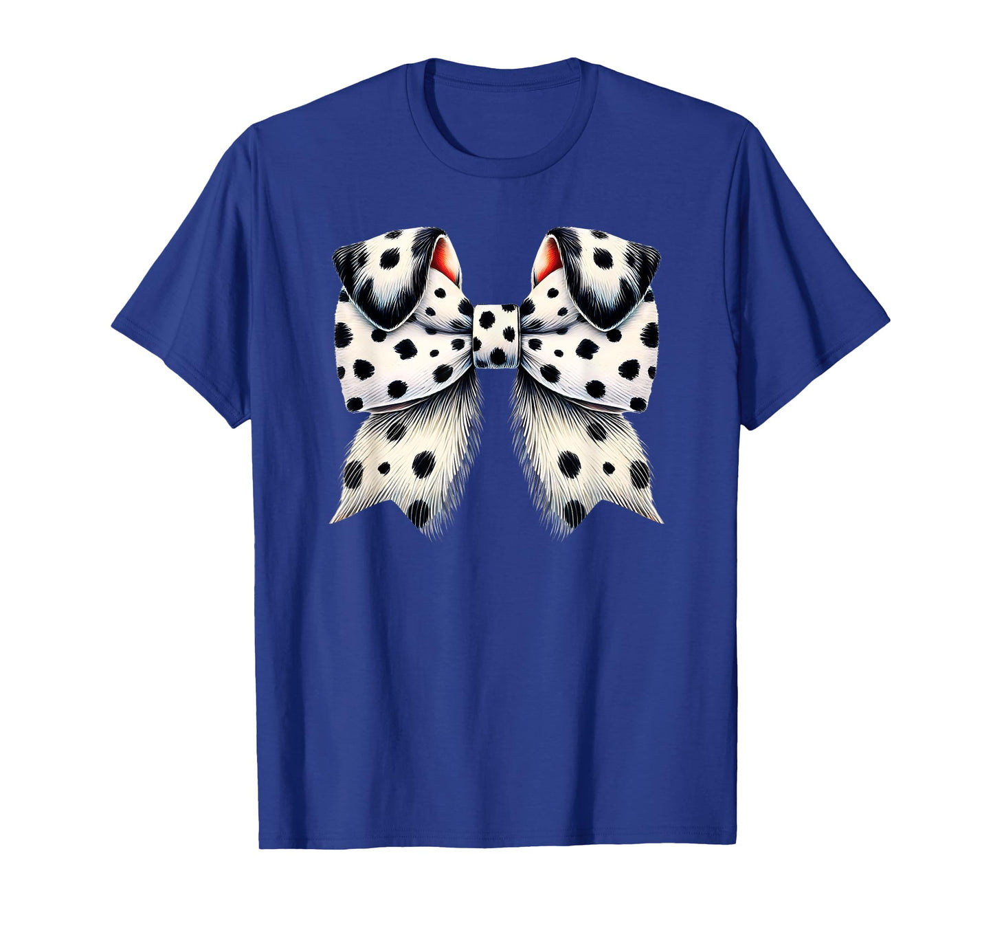 Cute Dalmatian Dog Ears Coquette Bow Black White Dots T-Shirt for Men Women Kids