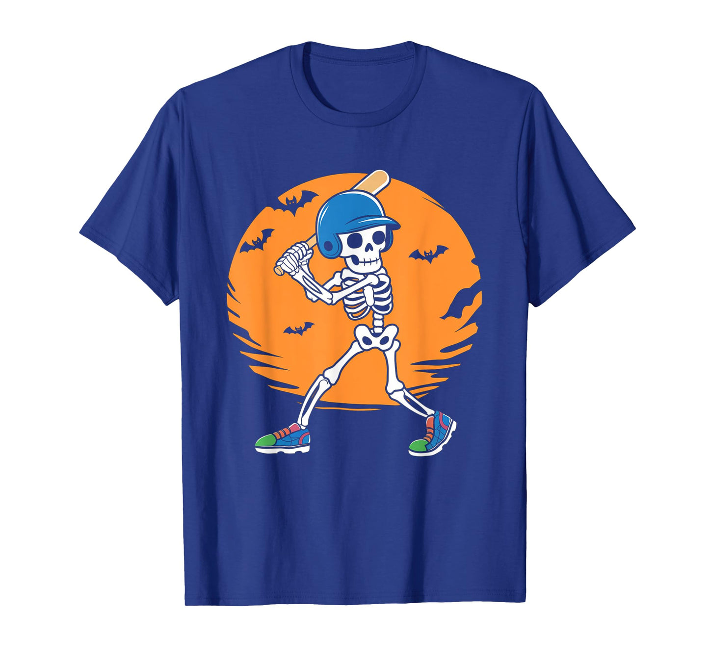 Baseball Skeleton Player Halloween Men Boys Baseball T-Shirt