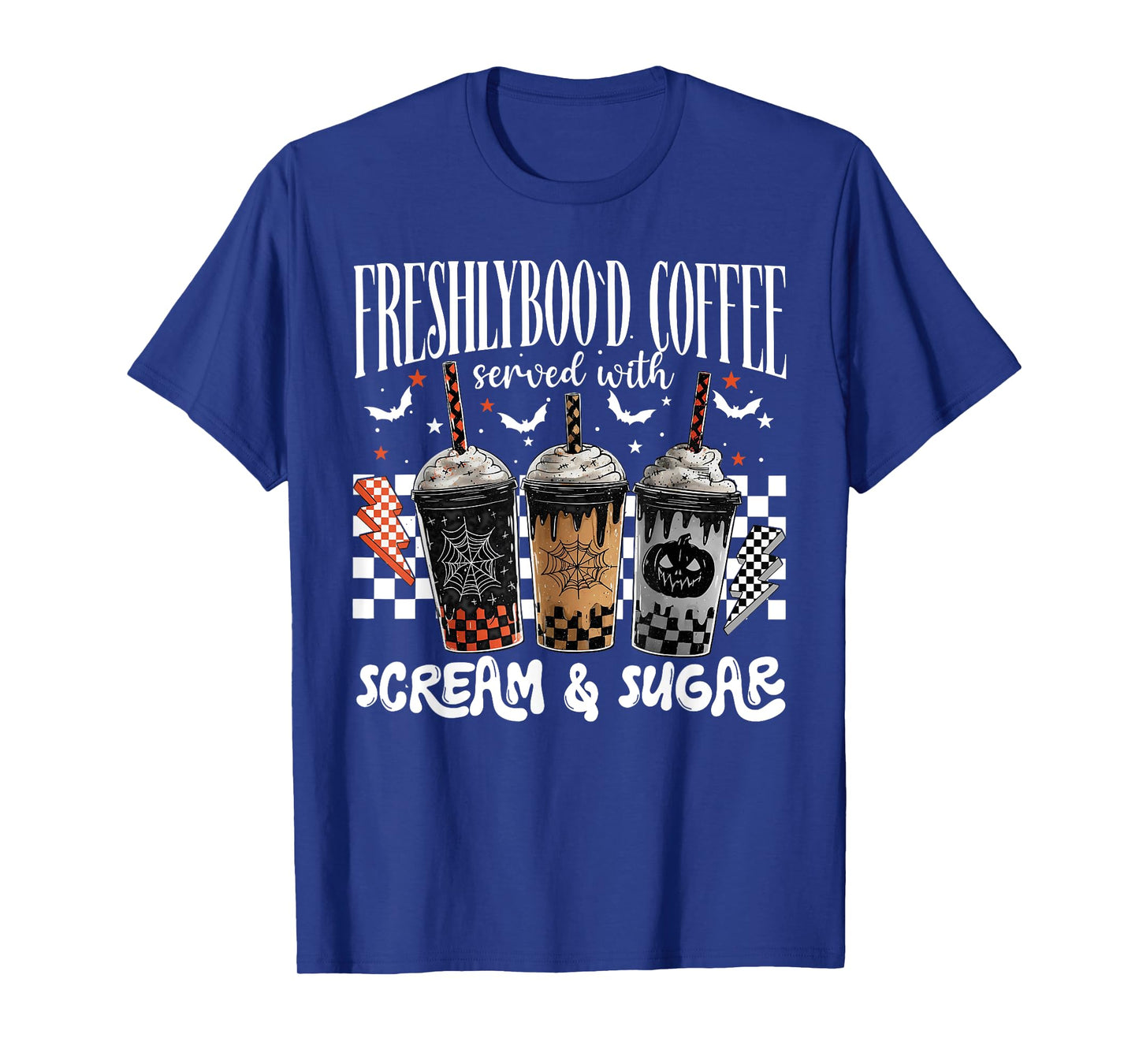 Halloween Freshlyboo'd Coffee Scream & Sugar Spooky Season T-Shirt
