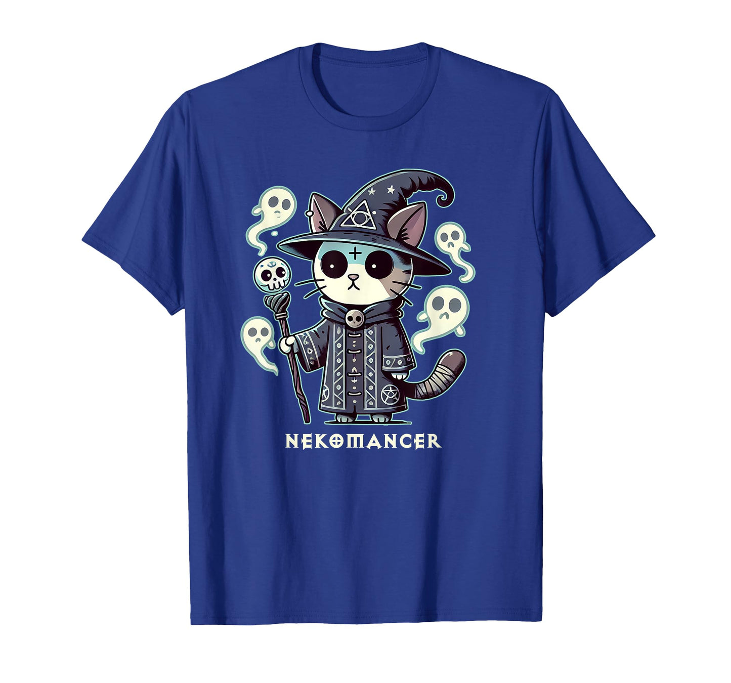 RPG Cat Nekomancer | Neko Cat ARPG Necromancer RPG Gamer LARP D20 T-Shirt - Black, Small, Short Sleeve, Unisex-Adults and Unisex-Kids