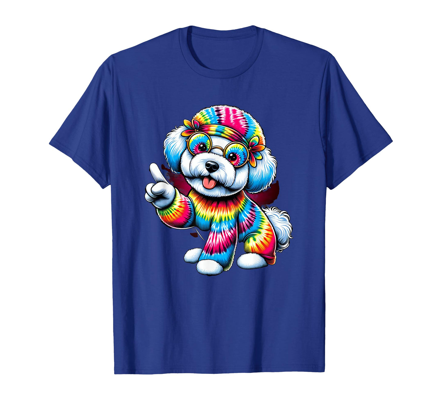 Peace Sign Tie Dye Bichon Frise Dog Men Women Kids T-Shirt