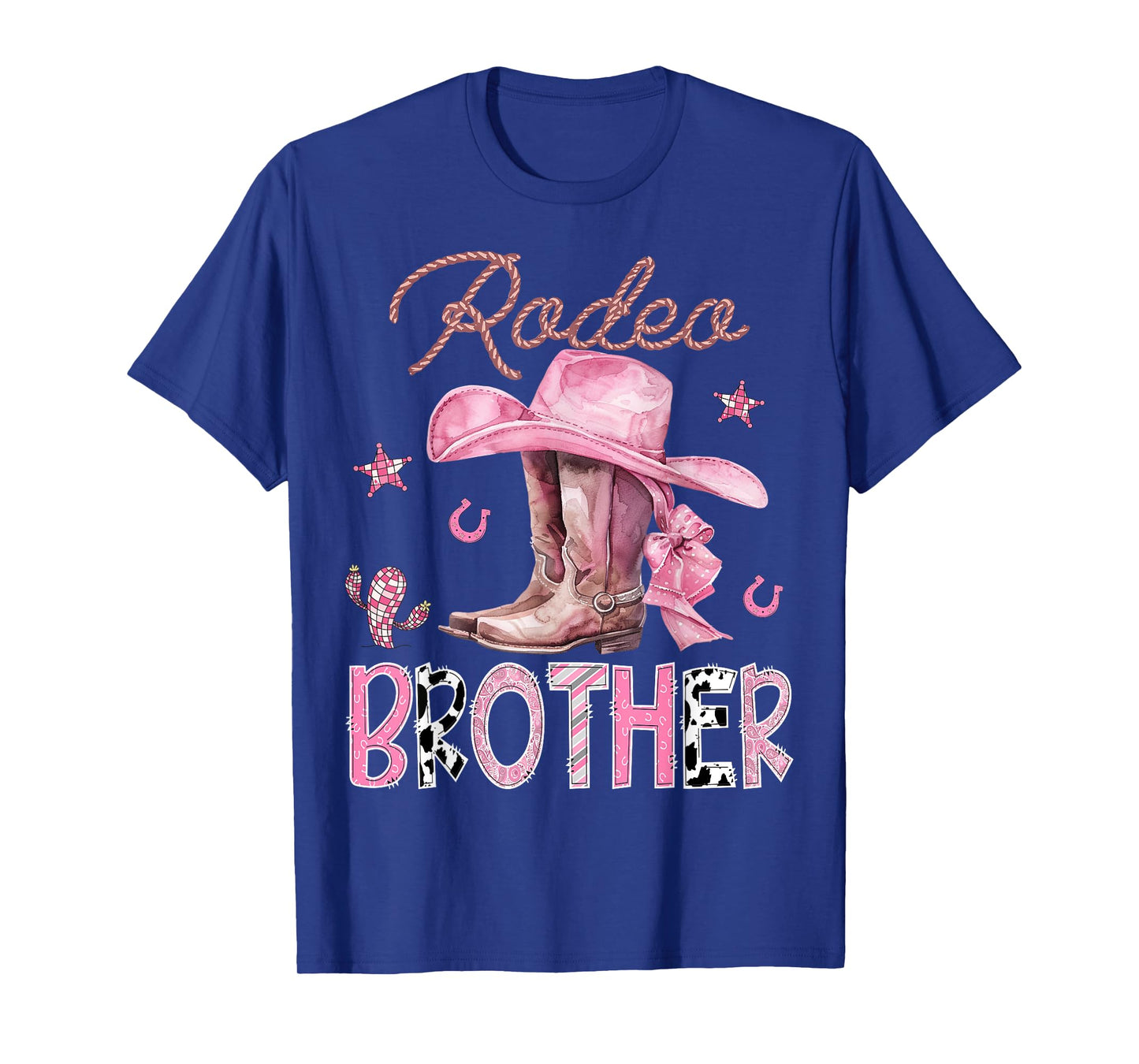 Rodeo Brother Pink Boots Coquette CowGirl Birthday Party T-Shirt