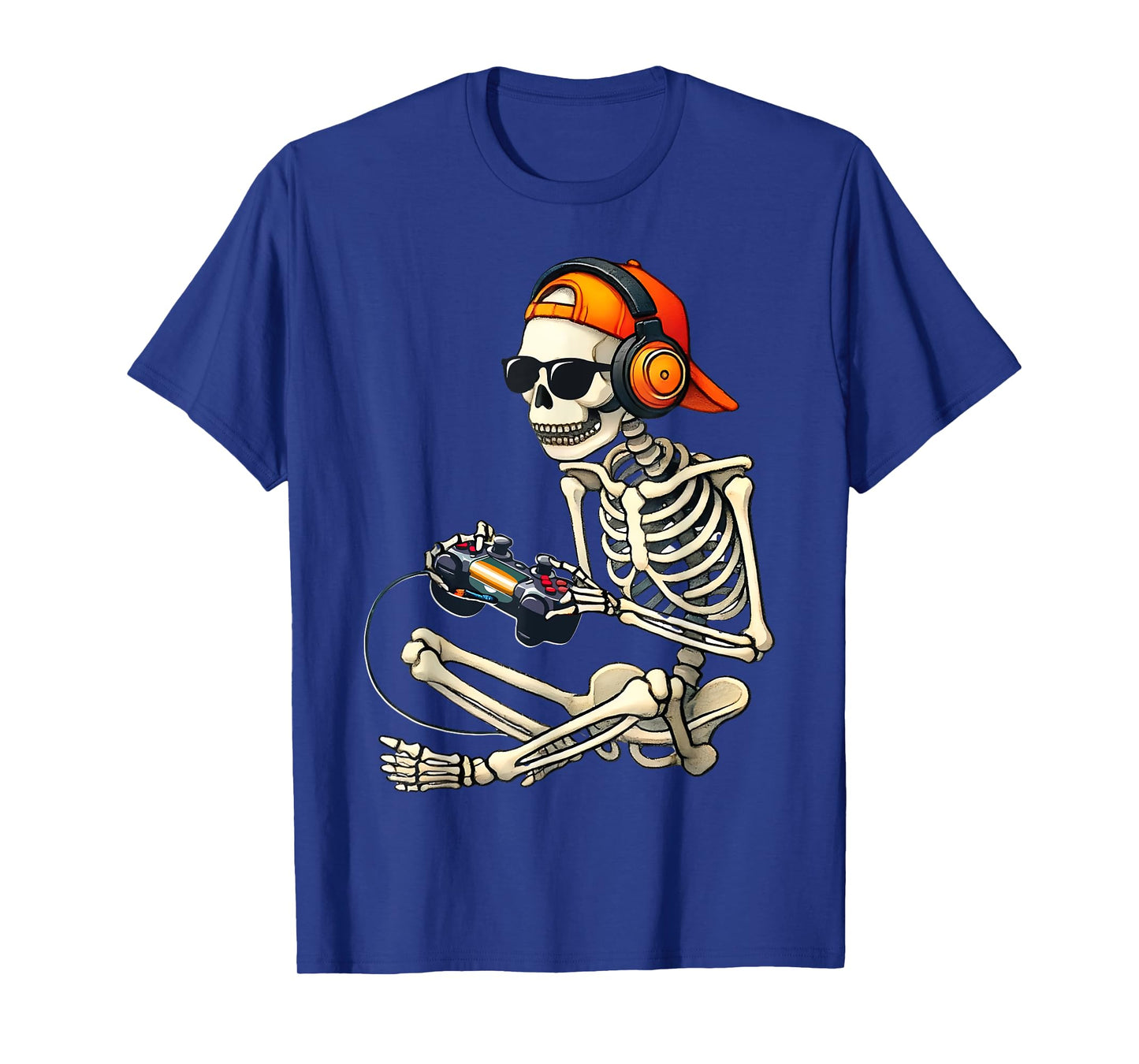 Halloween Skeleton Retro Gamer Video Gaming Boys Men Kids T-Shirt