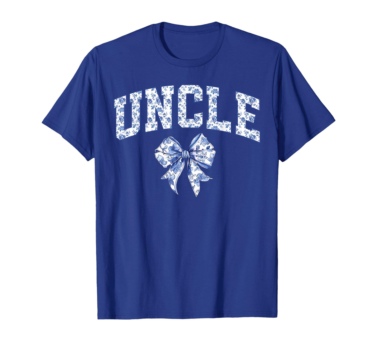 Uncle Coquette Toile Blue Bow Floral Family Matching T-Shirt