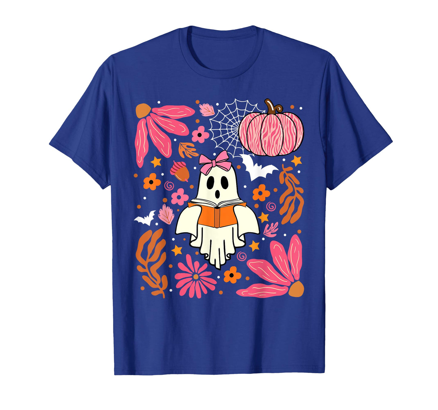 Trick Or Teach Spooky Teacher Halloween Ghost Reading Book T-Shirt