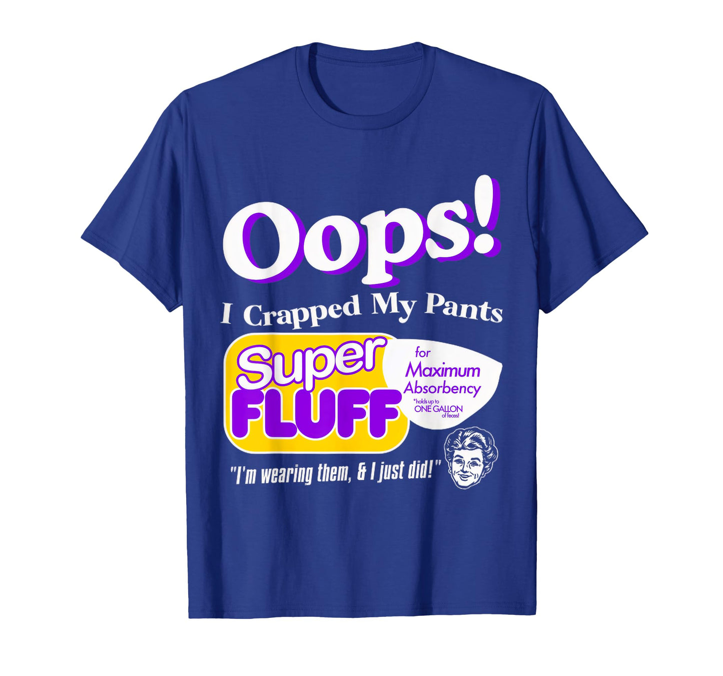 ndsndf Oops I Crapped Funny My Pants Vintage Retro Distressed Black Crew Neck Short Sleeve T-Shirt, Small, Unisex Adult, Humor, Casual, Everyday, Halloween