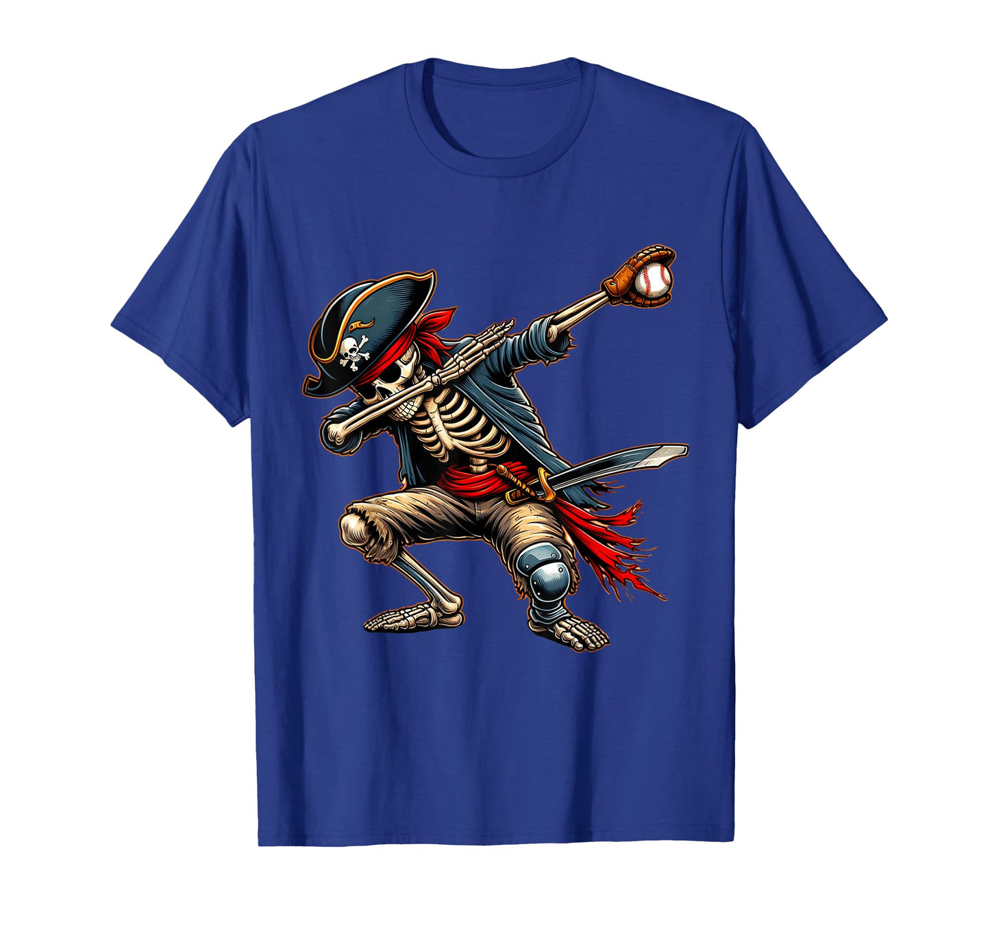 Dab Skeleton Dabbing Skeleton Pirate Baseball T-Shirt