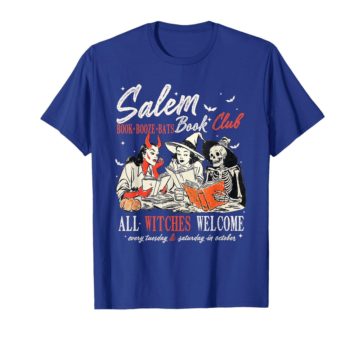Vintage Salem Book Club Witchy Bookish Spooky Halloween T-Shirt