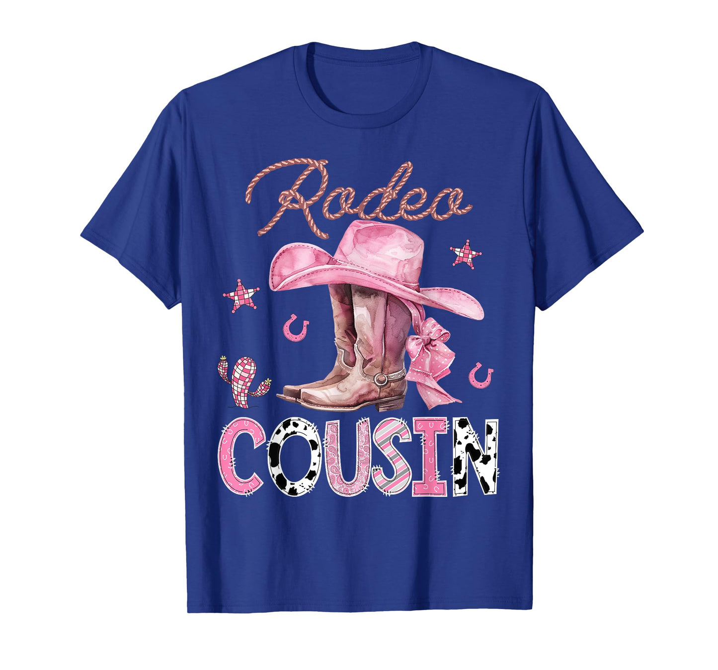 Rodeo Cousin Pink Boots Coquette CowGirl Birthday Party T-Shirt