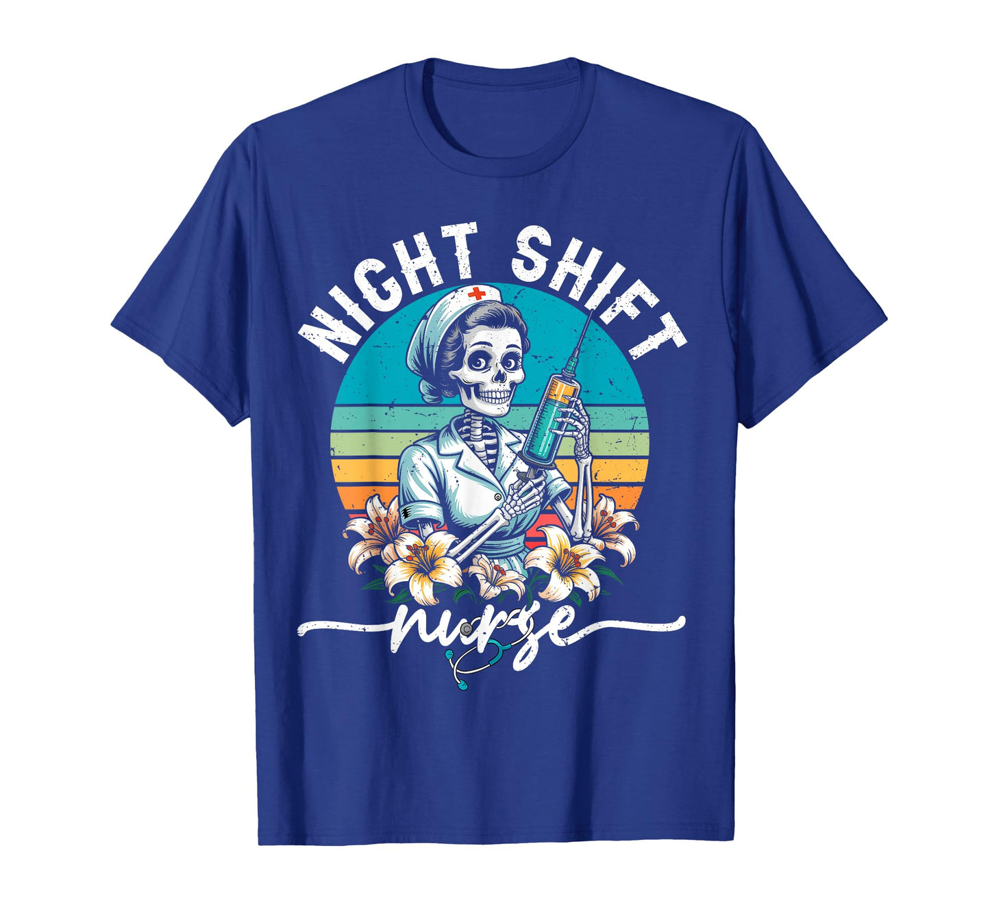 Funny Halloween Night Shift Nurse Skeleton RN ICU ER Women T-Shirt
