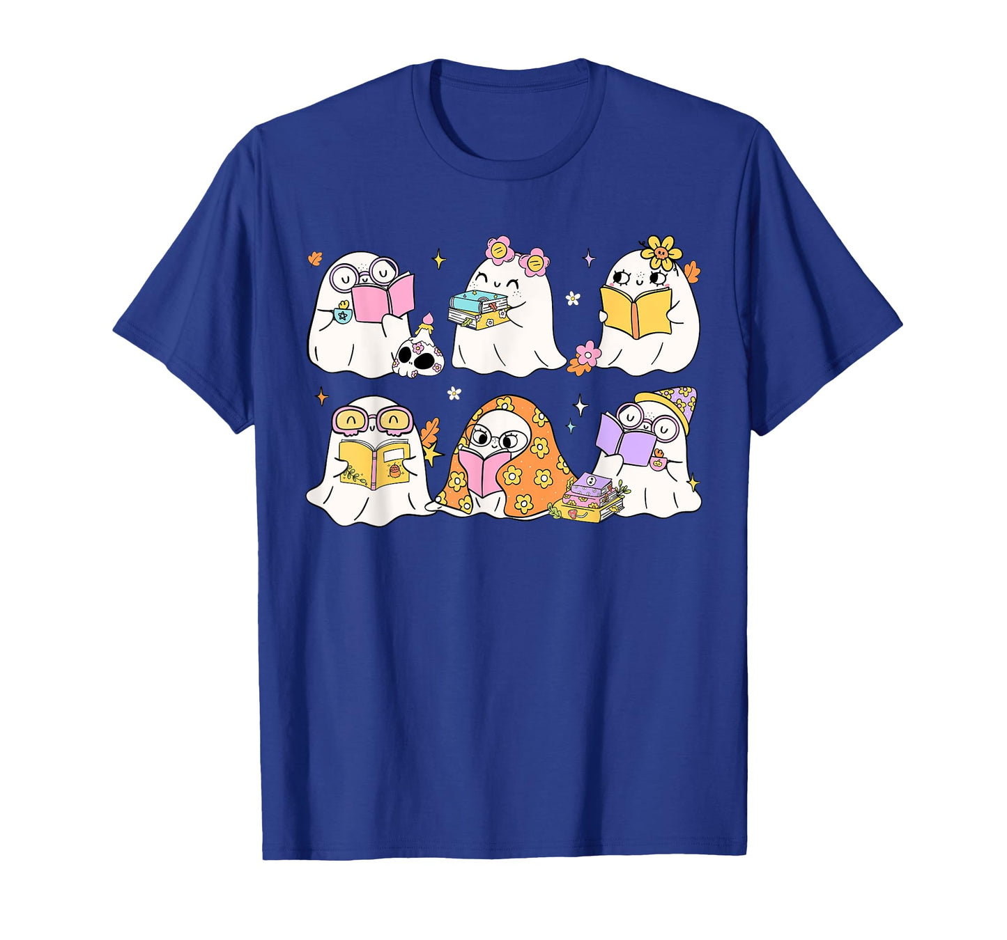 Funny Ghost Book Reading Halloween Books Lover Teacher T-Shirt