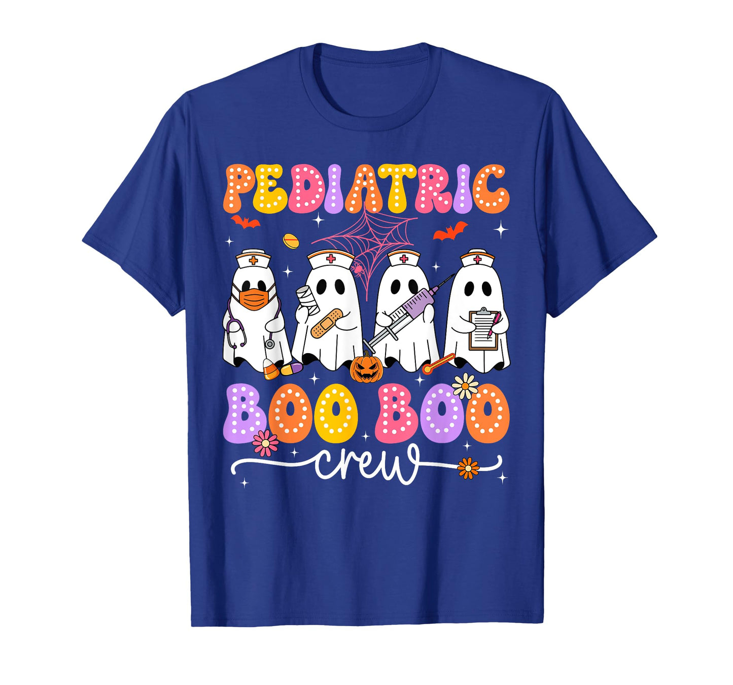 Ghost Nurse Halloween Costume Pediatric Nurse Boo Boo Crew T-Shirt