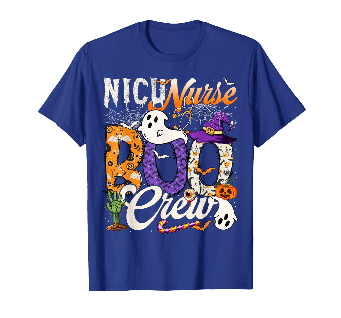 Cute NICU Nurse Boo Crew Nurse Halloween Ghost Costume T-Shirt