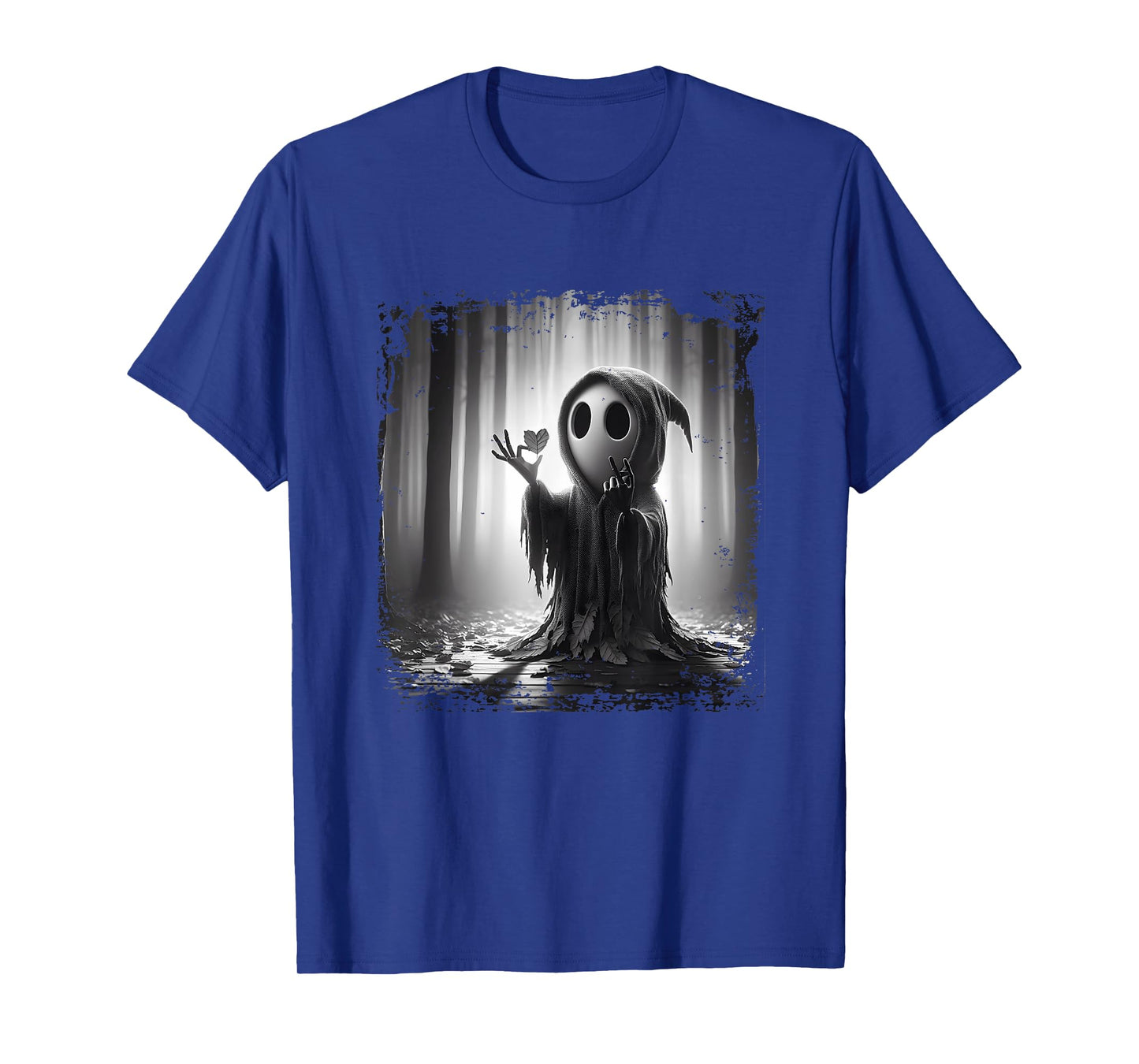 Scary Face Horror Poster Halloween Ghost Heart Shape Finger T-Shirt