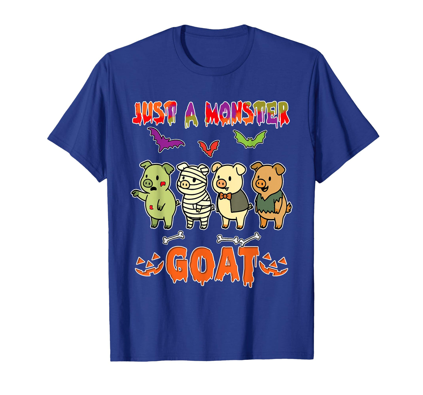 A Monster Halloween Group Pigs Cosplay Zombies Mummies T-Shirt