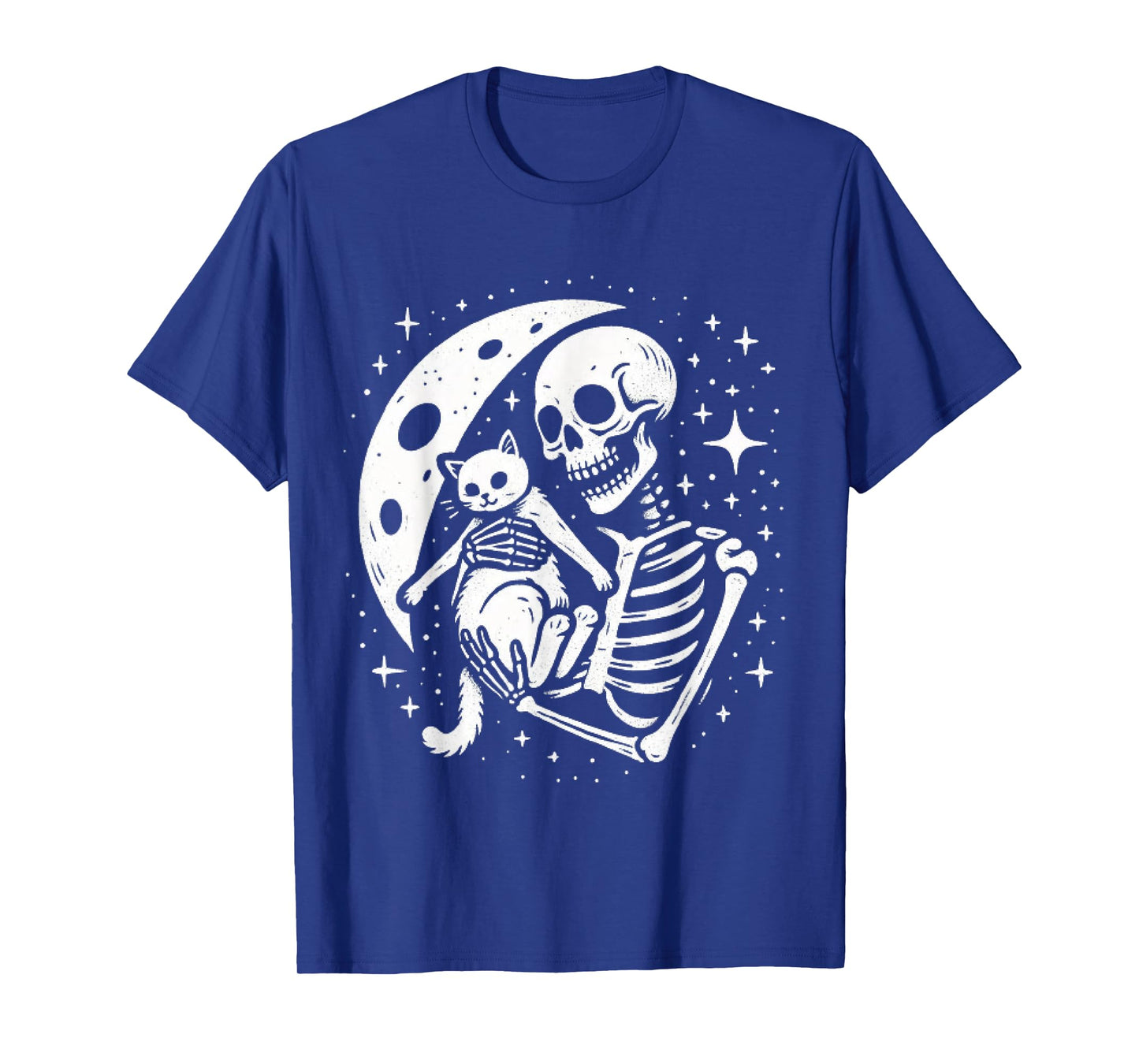 Vintage Skeleton Cat Skull Goth Halloween Men Women Kids T-Shirt