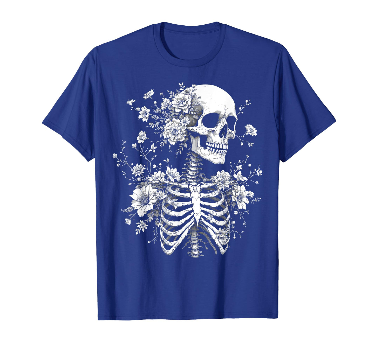 Floral Skeleton Flowers Goth Occult Death Dark Art Gothic T-Shirt