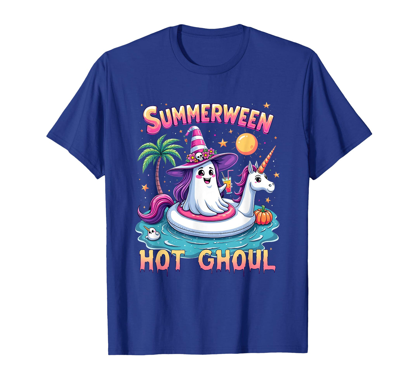 Vacation Halloween Party Group Funny Summerween Witch Vibes T-Shirt