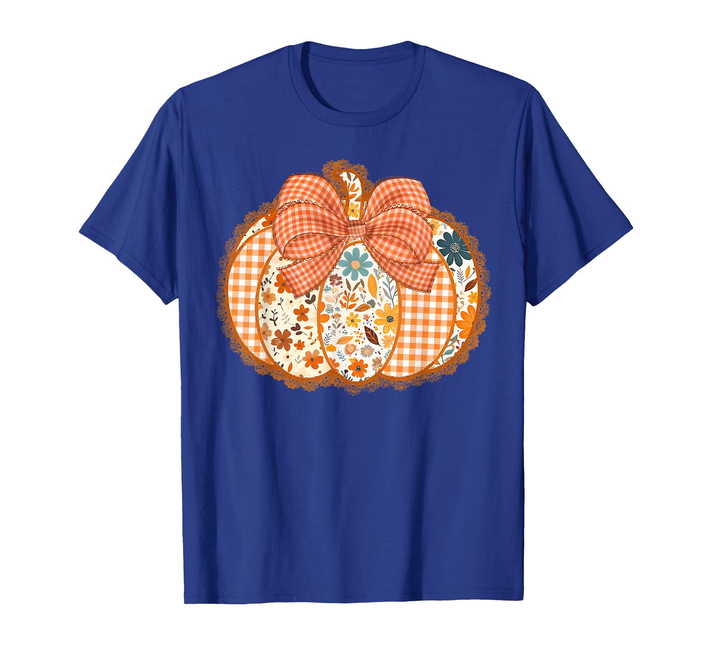 Coquette Bow Pumpkin Season Thanksgiving Autumn Fall Leaves T-Shirt