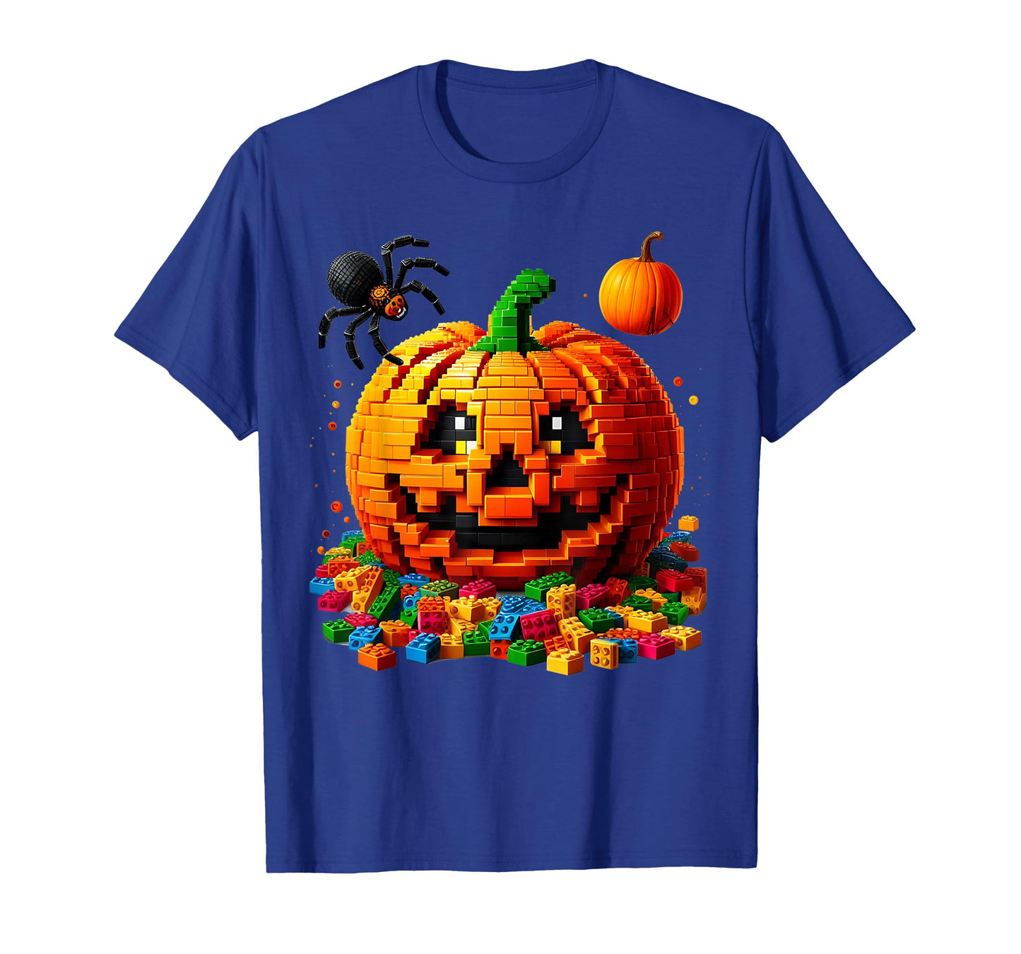Master Builder Pumpkin Bricks Blocks Halloween Kids Boys Fun T-Shirt