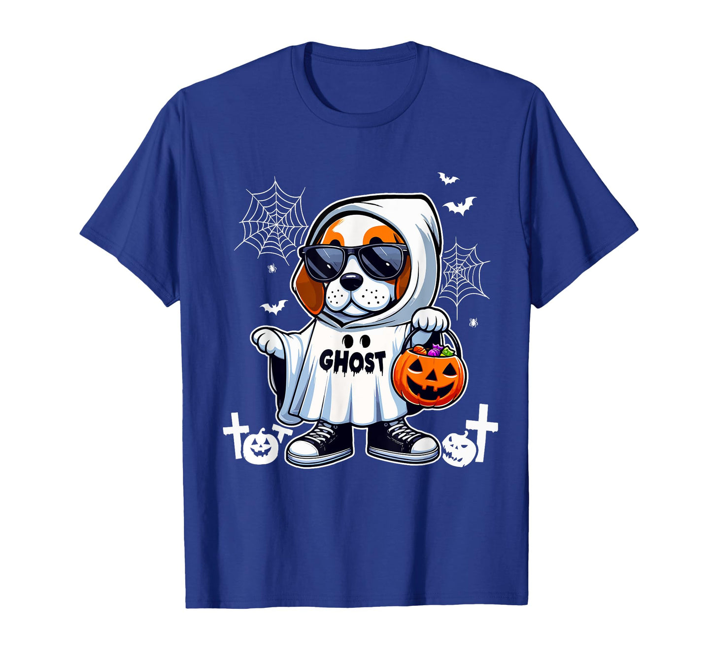 Ghost Halloween Beagle Sunglasses Cosplay Boo Ghost Lover T-Shirt