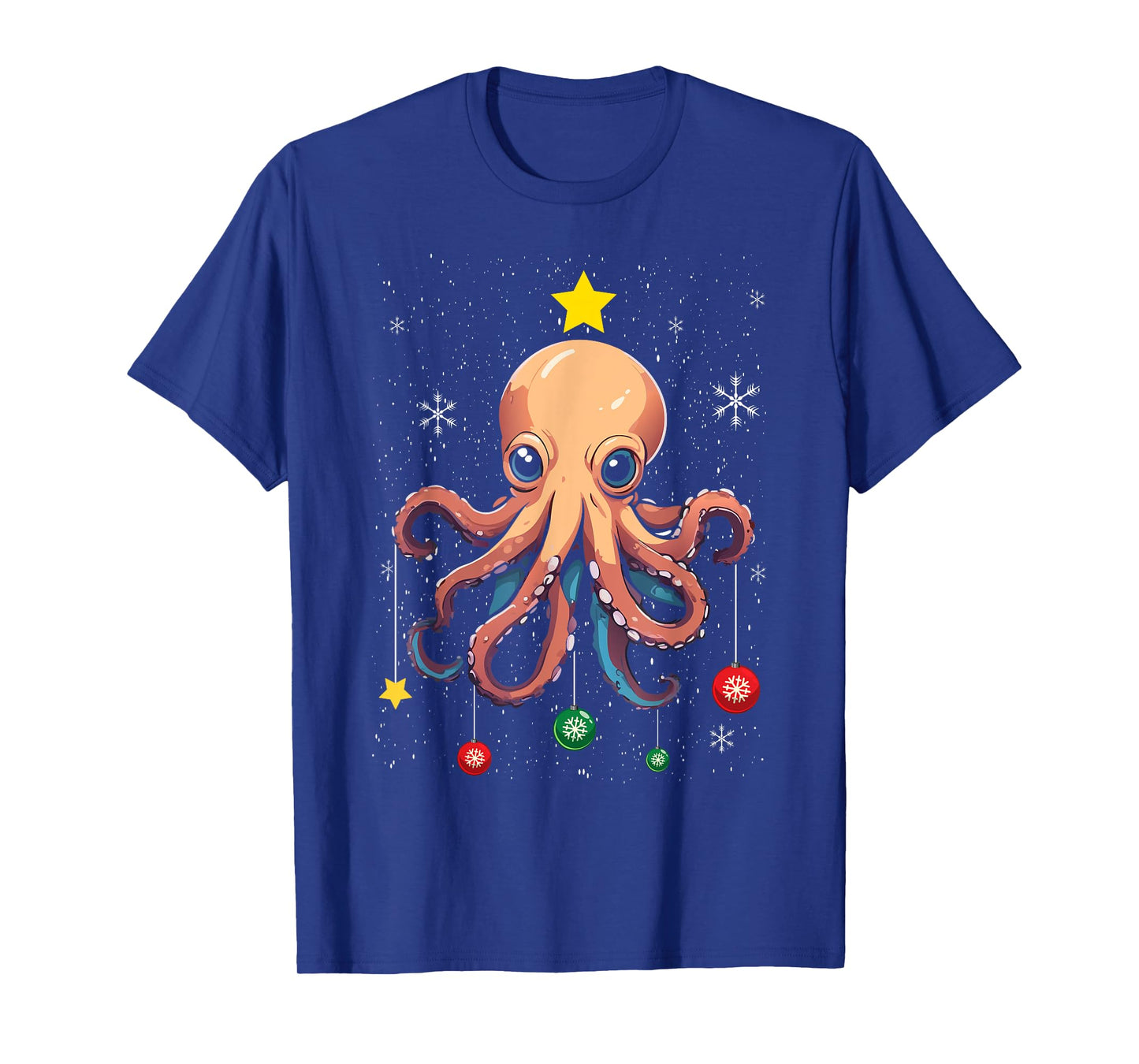 Octopus Christmas Tree Christmas Pajama Cute Animal X-Mas T-Shirt