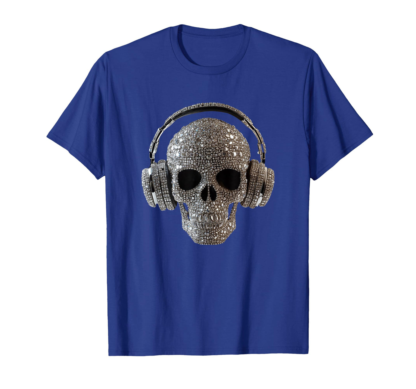 Bling Skull with Headphones - DJ Music Lover T-Shirt