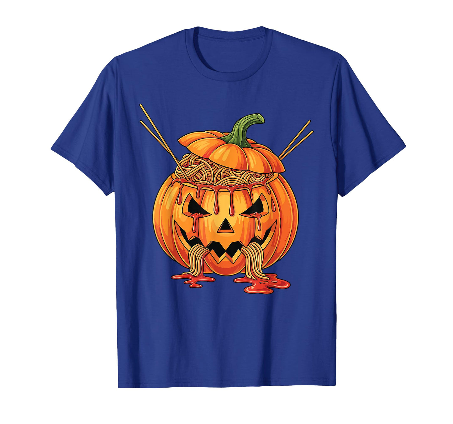 Creepy Spaghetti Pumpkin Horror Art Halloween Costume T-Shirt